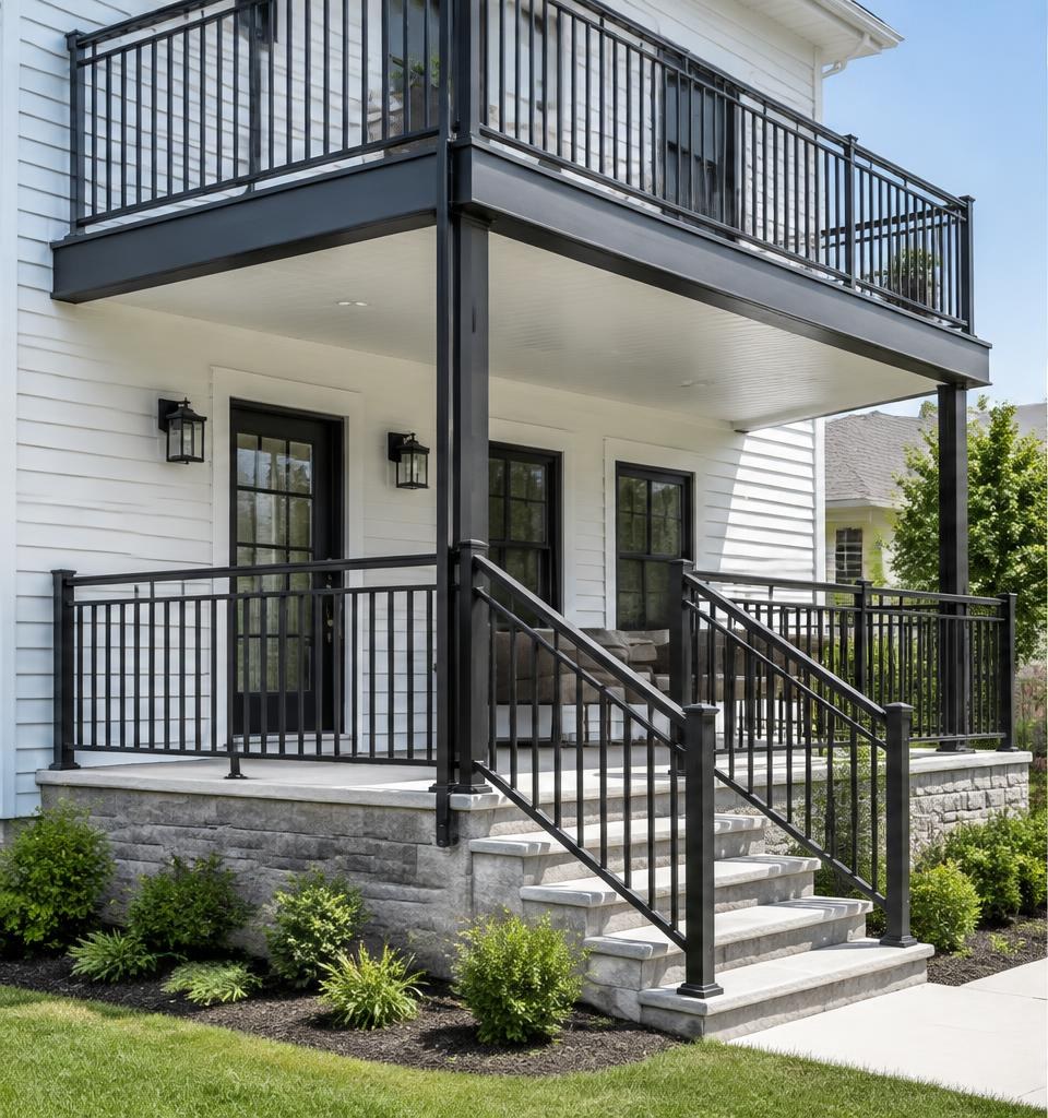 Editorial illustration for Custom Railings in Raleigh: Porch, Balcony & Commercial Quote Guide